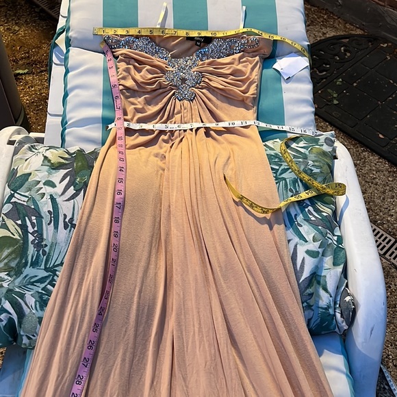 New!! Strapless Rhinestone Sky Maxi Dress Size M - Picture 8 of 11